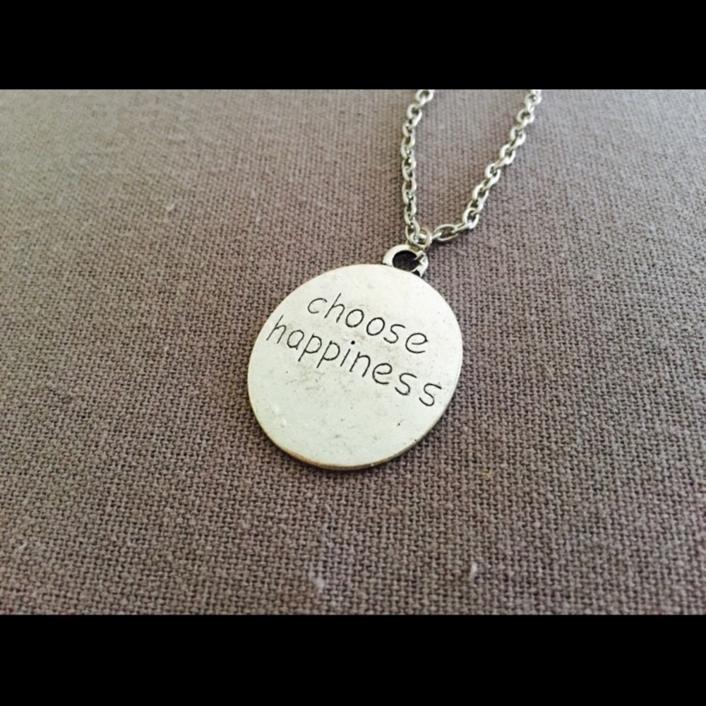 Choose Happiness Trendy Hipster Necklace Boho